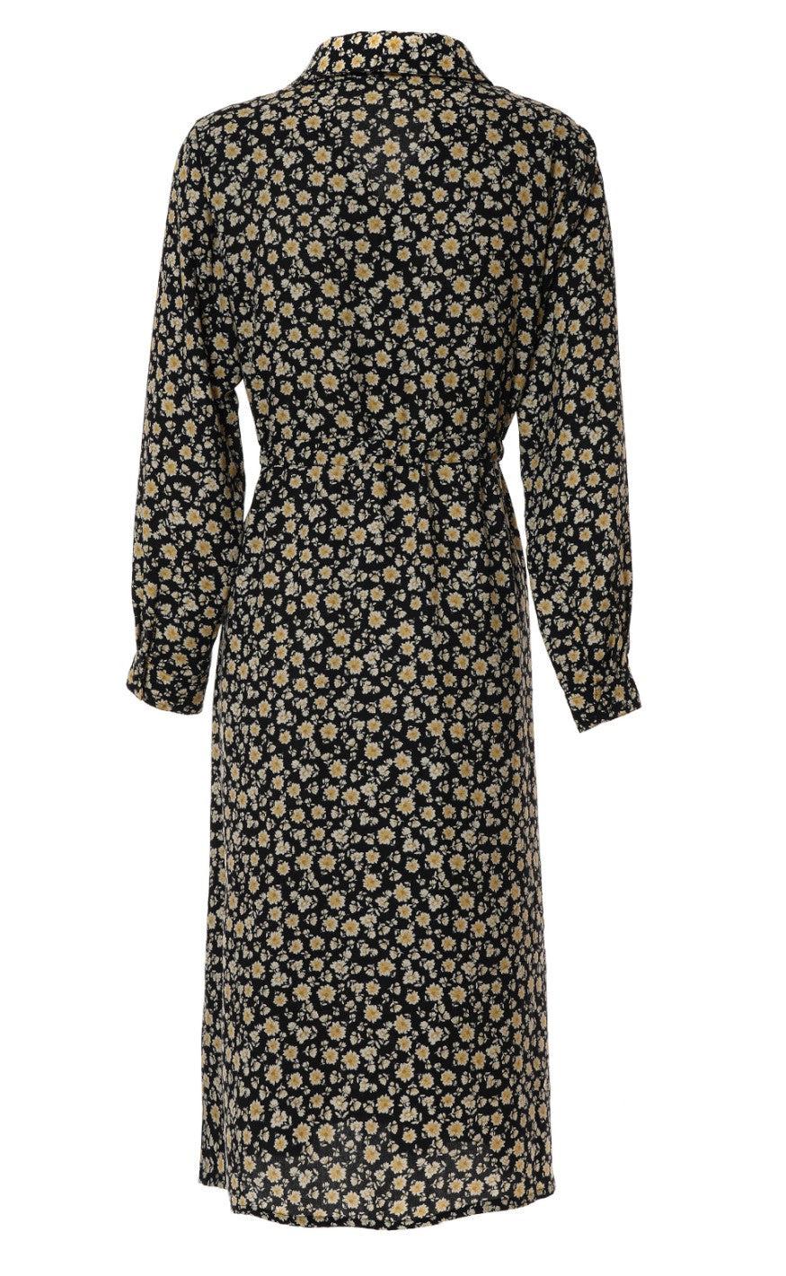 INA Copenhagen Kjole - Louisa - Black/Yellow Flower