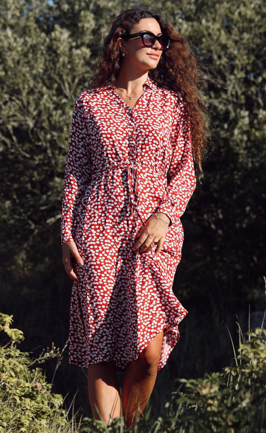INA Copenhagen Kjole - Louisa - Red/White