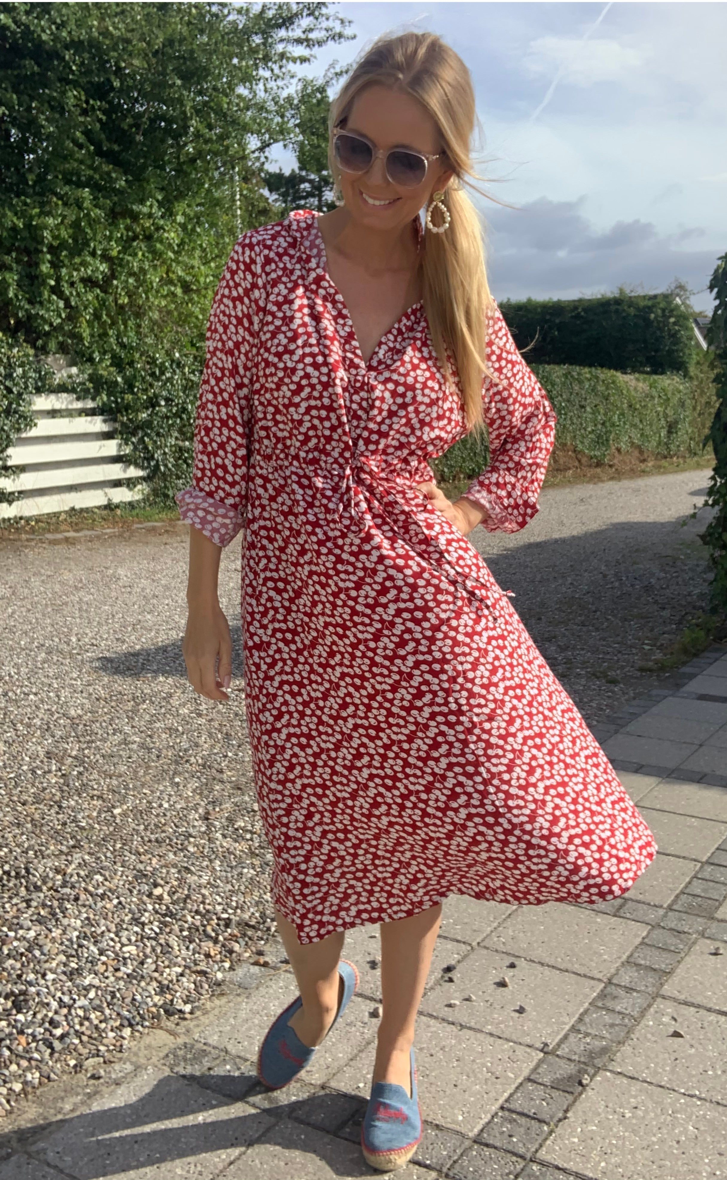 INA Copenhagen Kjole - Louisa - Red/White