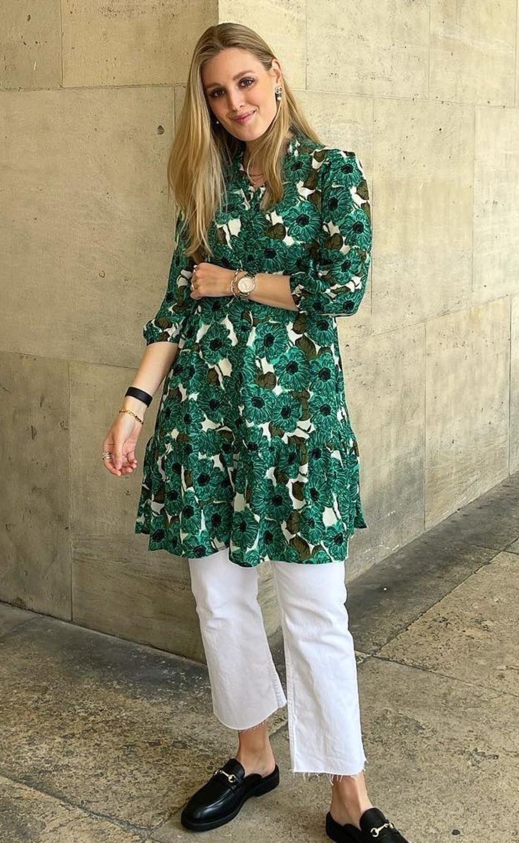 INA Copenhagen Kjole - Mali - Green Flower