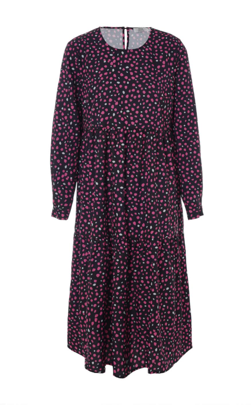 INA Copenhagen Kjole - Milan - Black W. Pink Dots