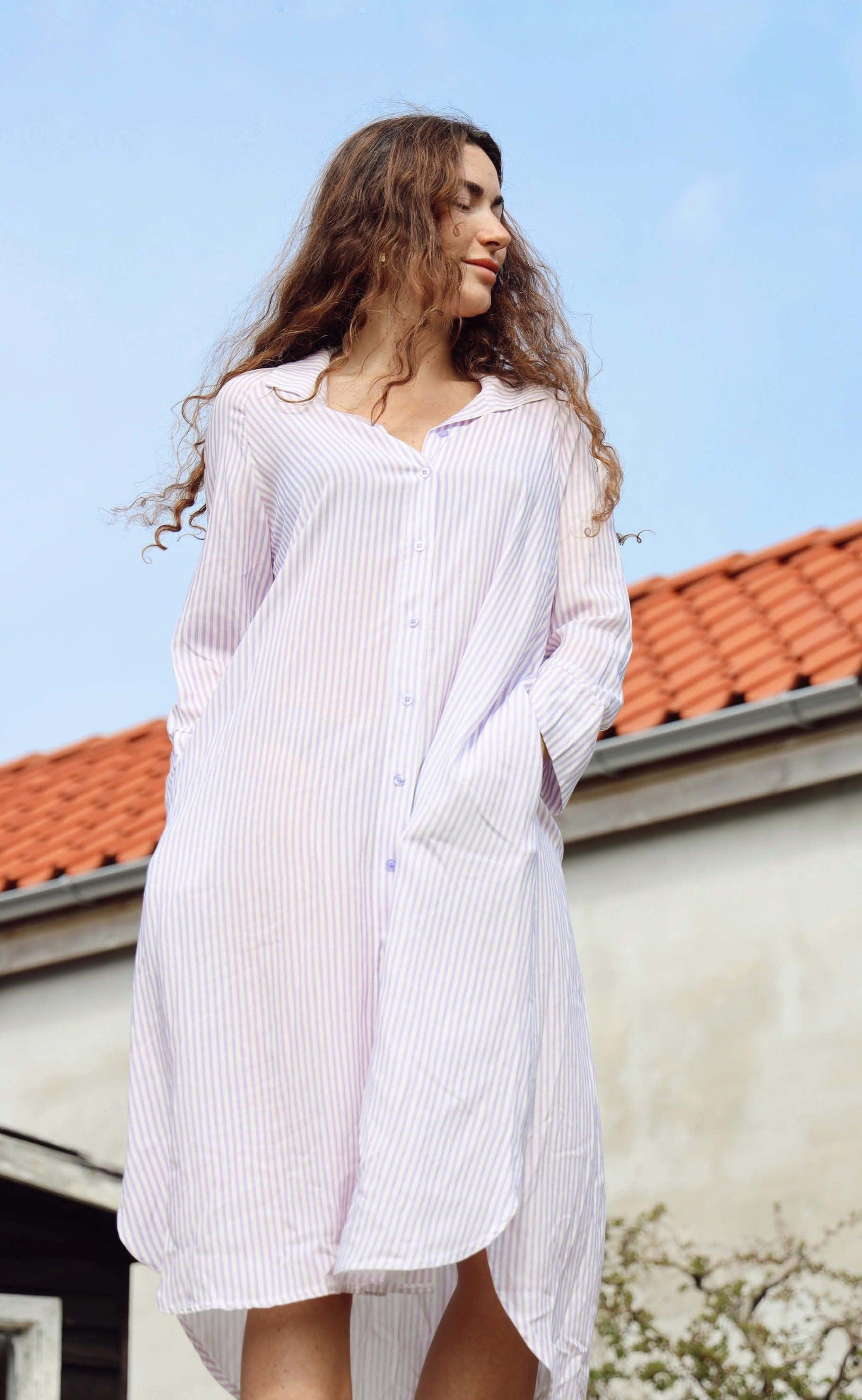 INA Copenhagen Kjole - Molly - Purple Stripe