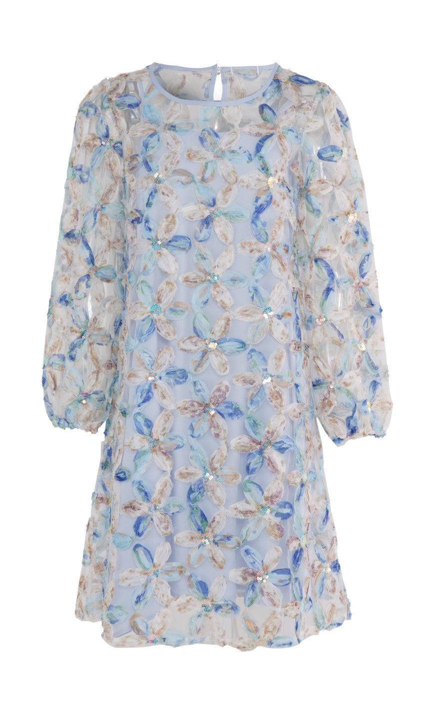 INA Copenhagen Kjole - Pama - Blue Sequin Flower