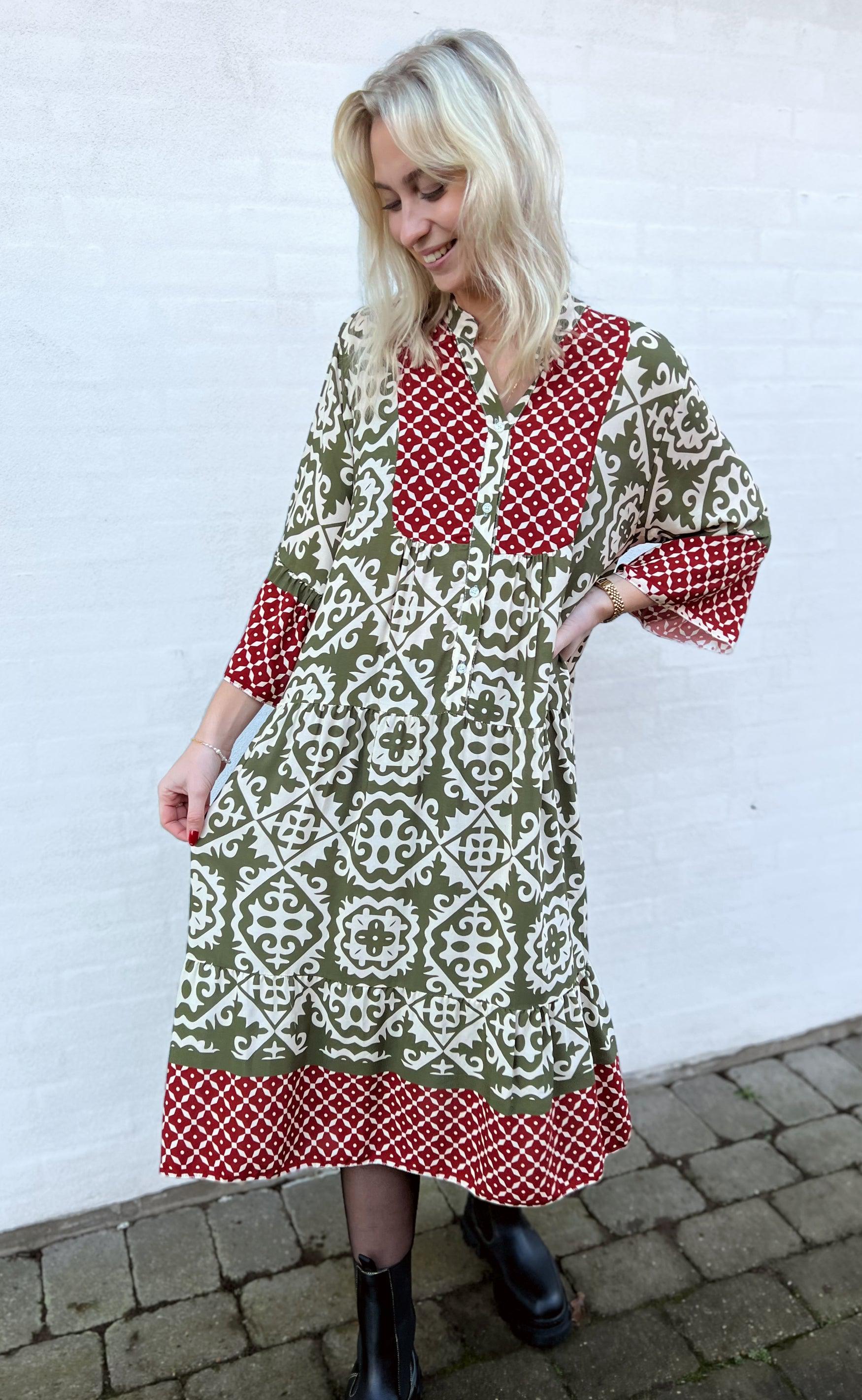 INA Copenhagen Kjole - Pauline - Green Boheme