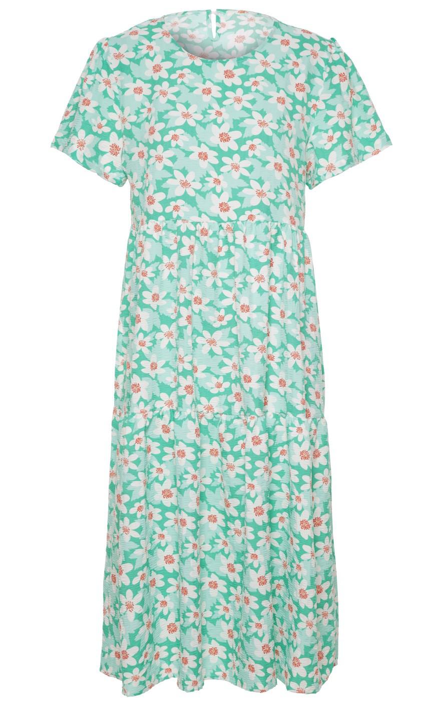 INA Copenhagen Kjole - Selma - Green Flower