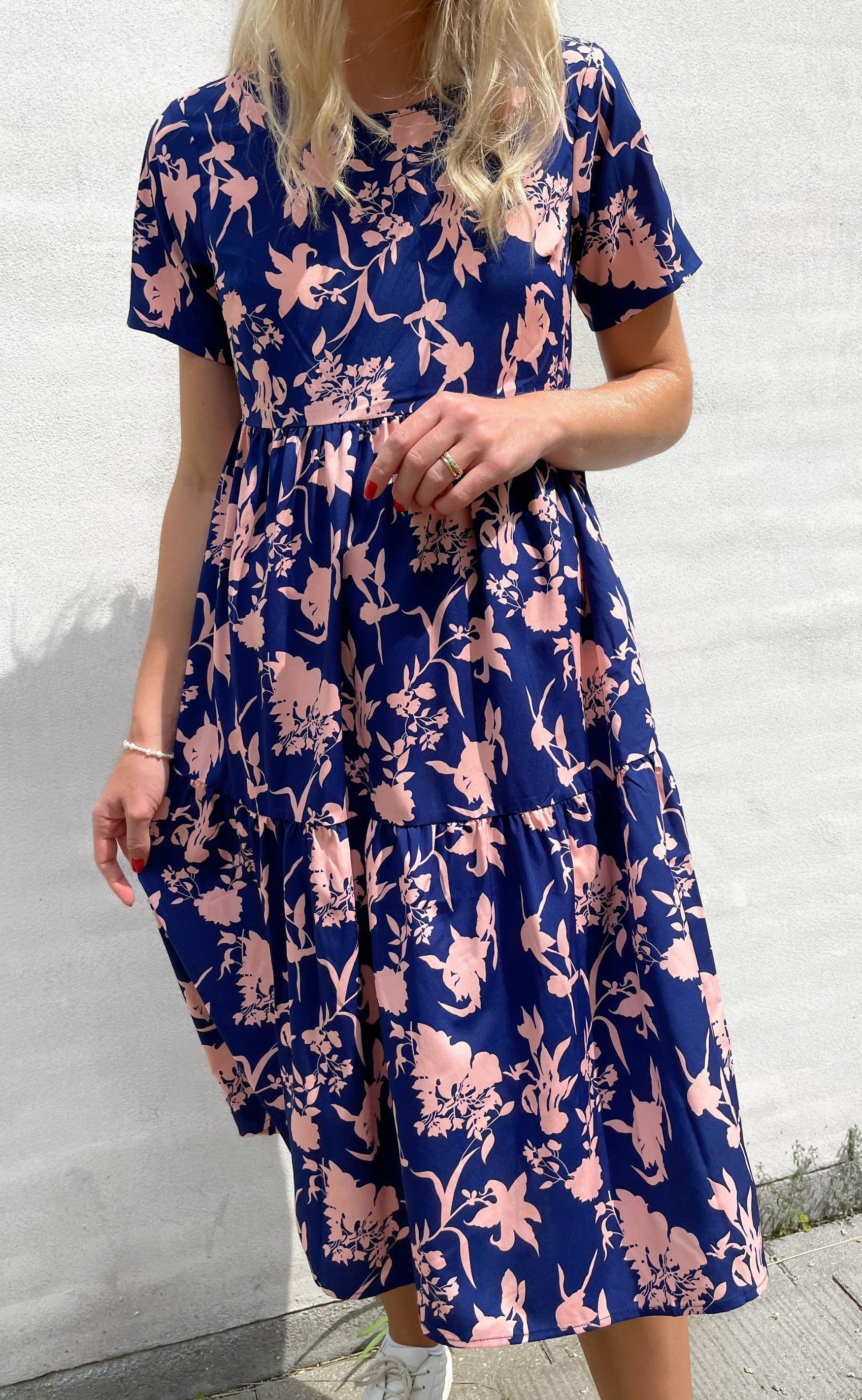 INA Copenhagen Kjole - Selma - Navy / Rose Flower