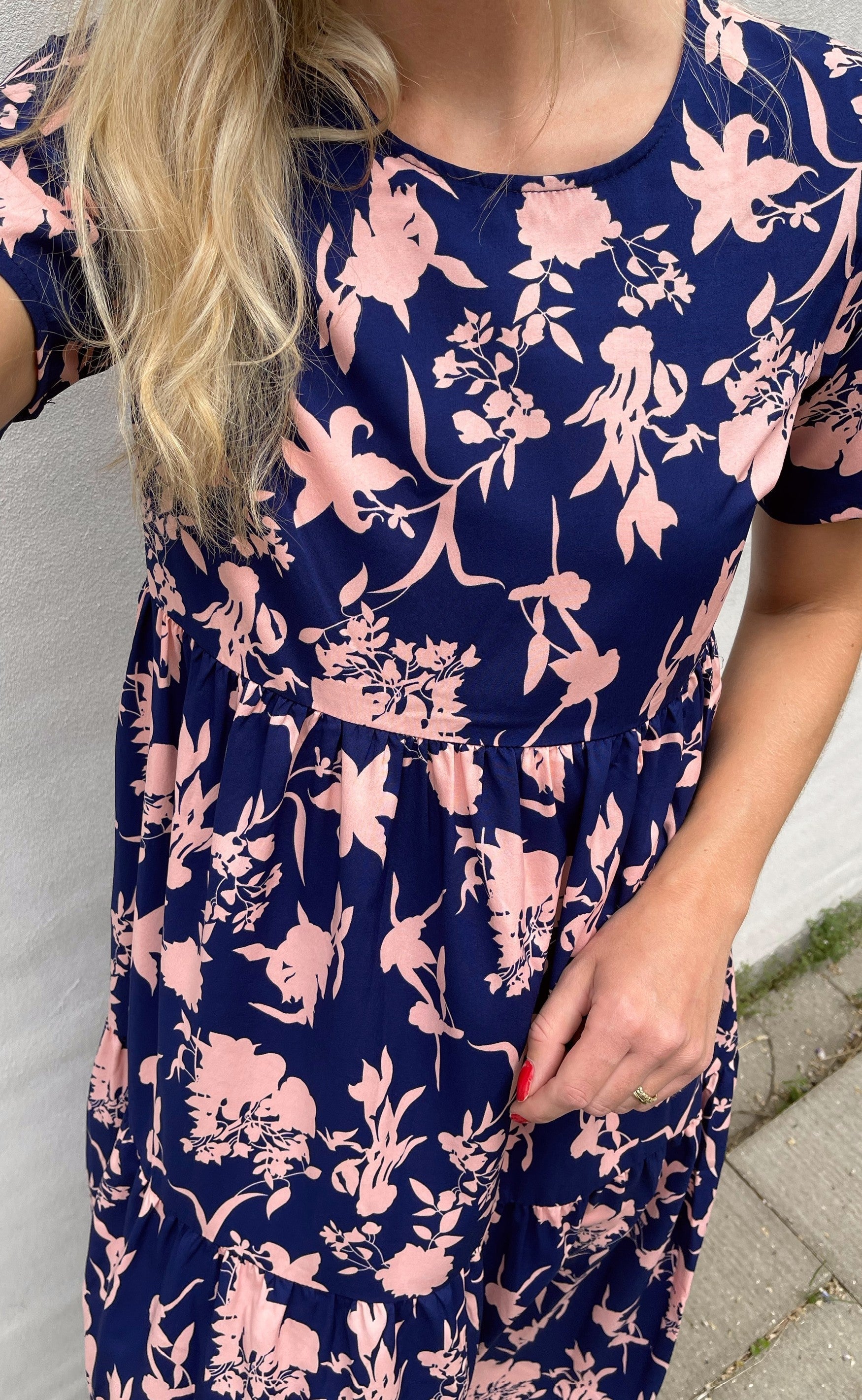 INA Copenhagen Kjole - Selma - Navy / Rose Flower
