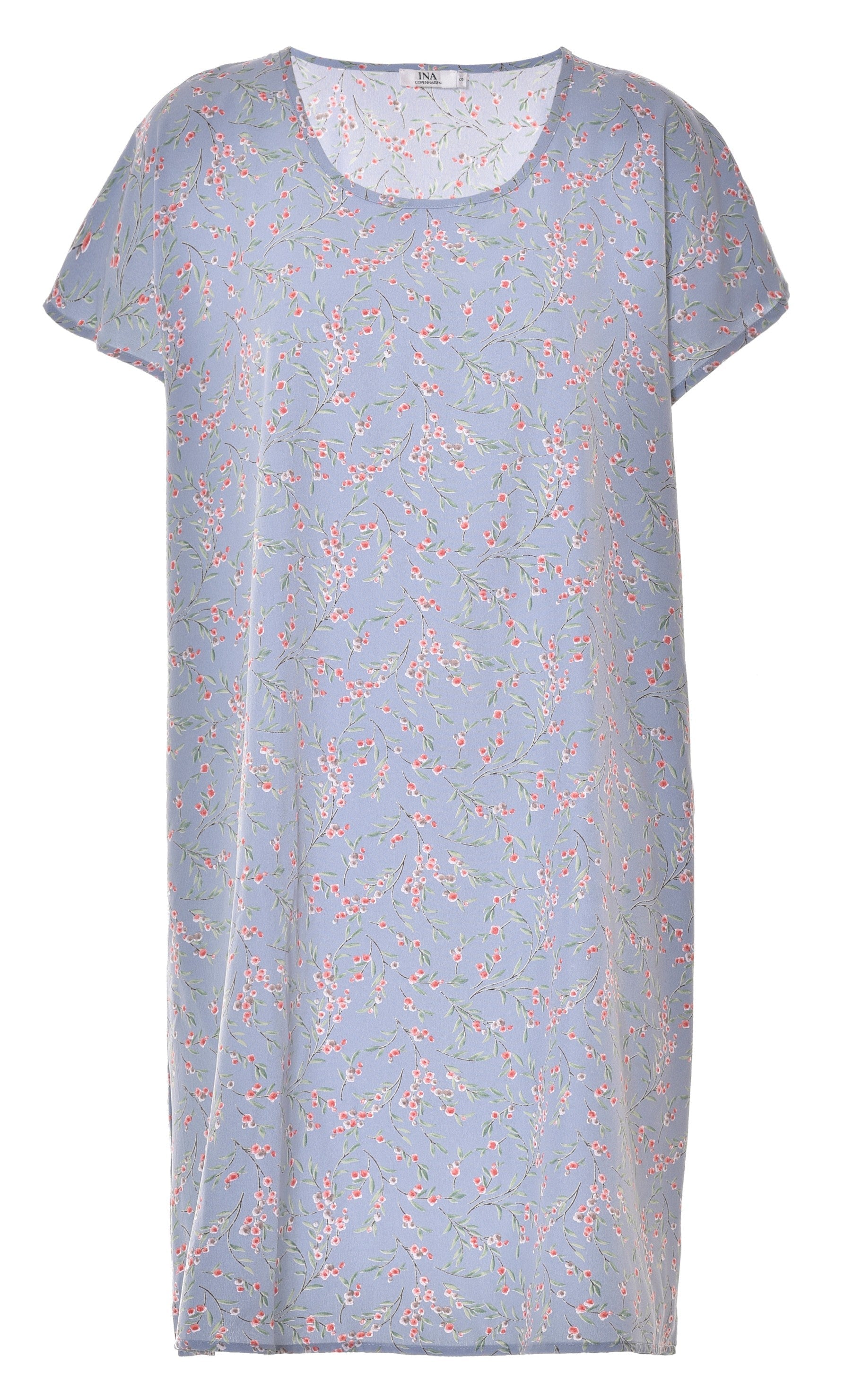 INA Copenhagen Kjole - Tina - Blue / Rose Flower