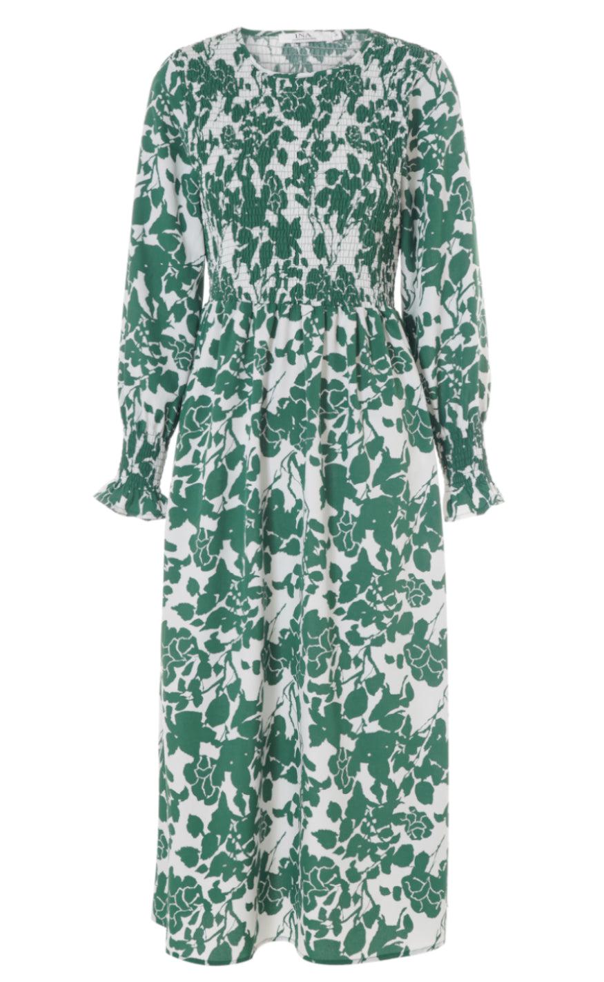 INA Copenhagen Kjole - Veronica - Green Flower