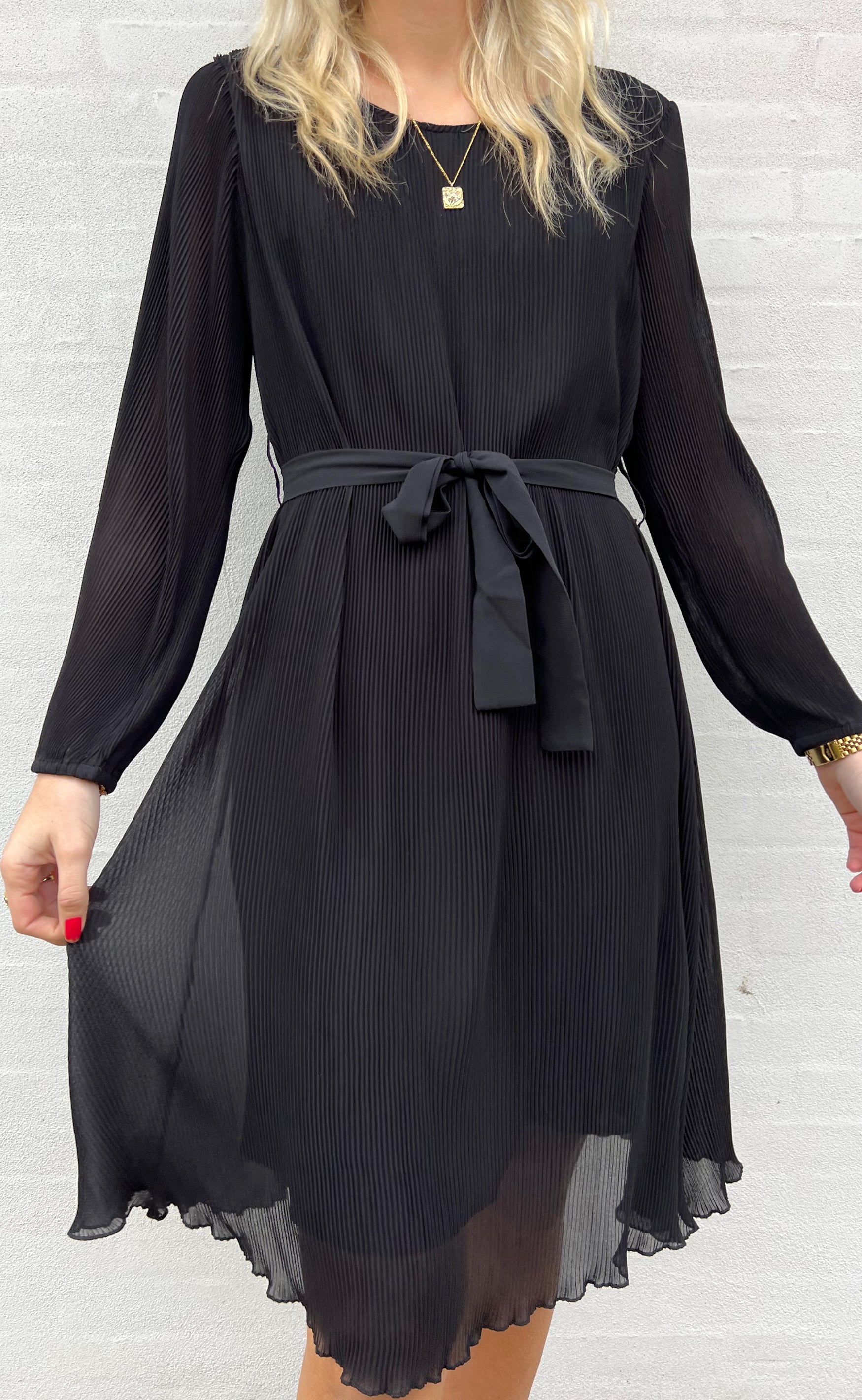 INA Copenhagen Kjole - Victoria Plisse - Black