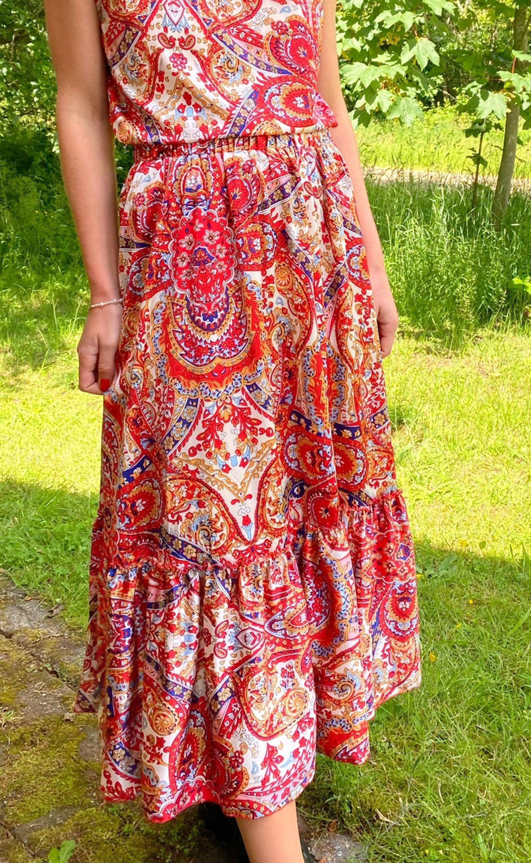 INA Copenhagen Nederdel - Hanna - Red Paisley