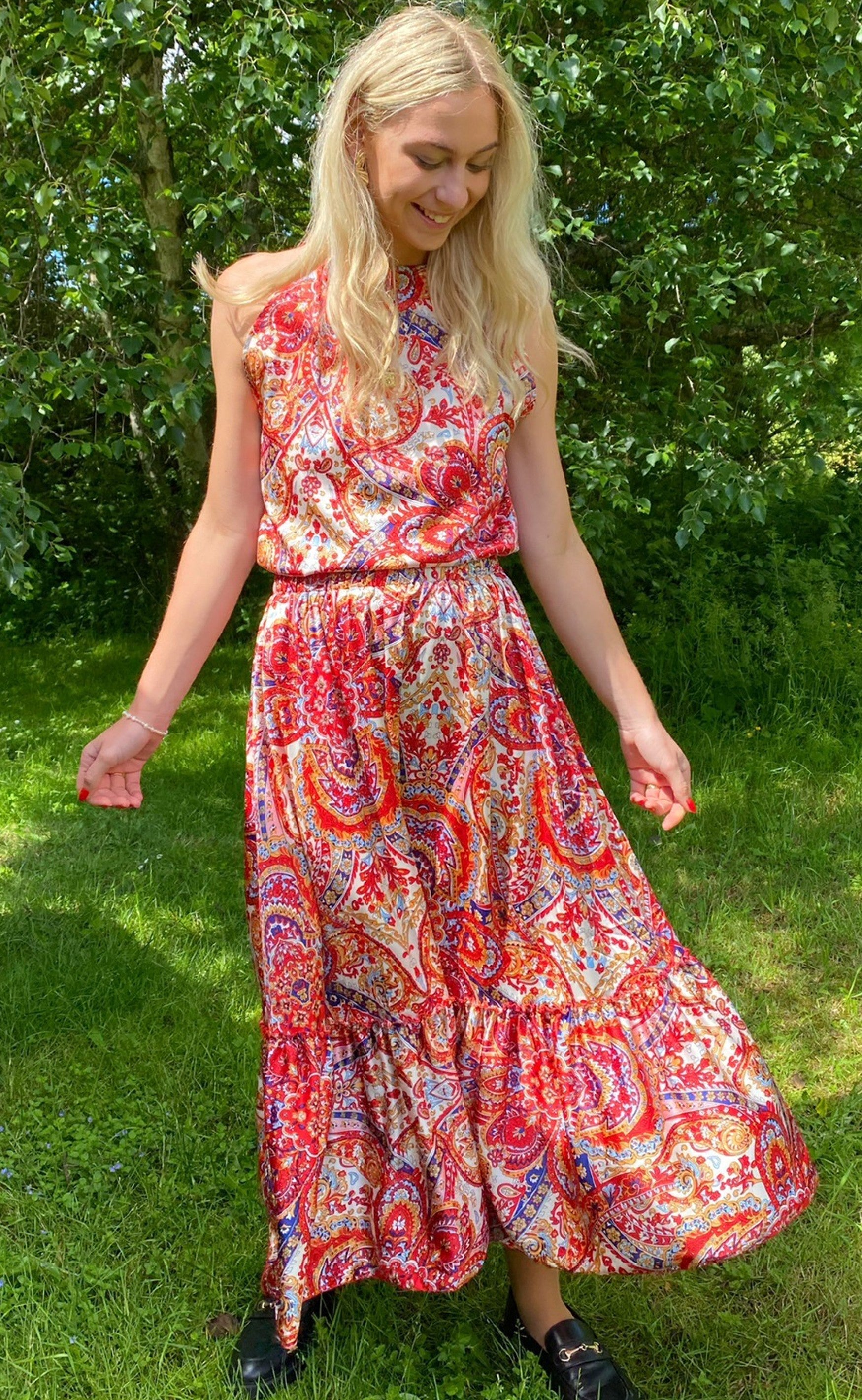 INA Copenhagen Nederdel - Hanna - Red Paisley