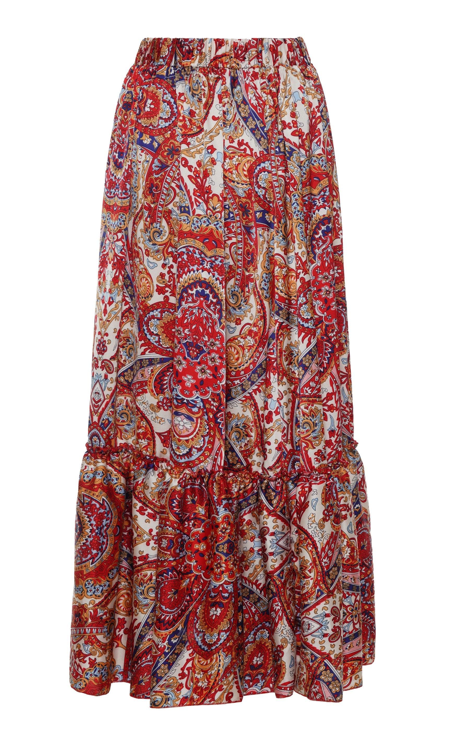 INA Copenhagen Nederdel - Hanna - Red Paisley