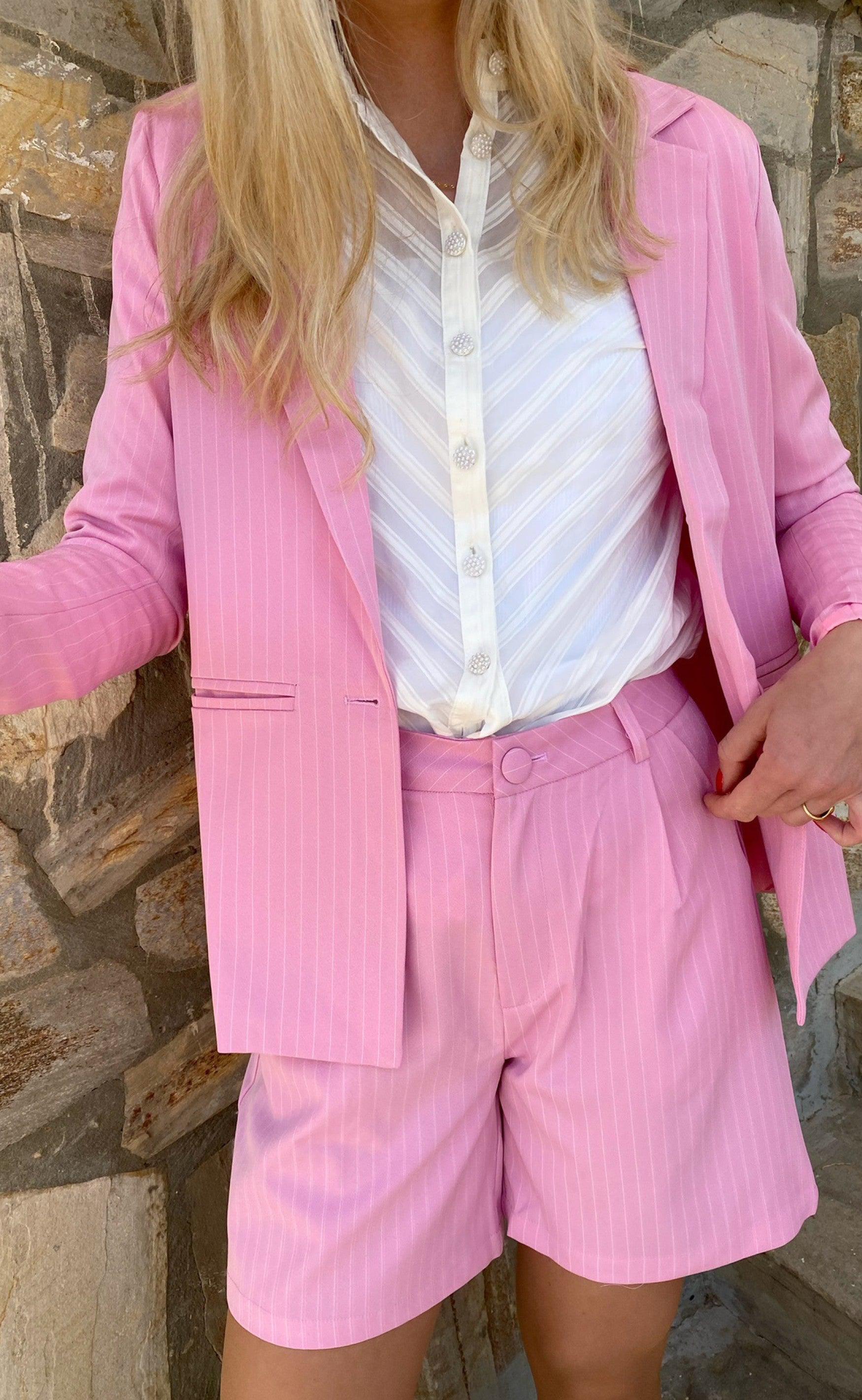 INA Copenhagen Shorts - Mai - Pink Pinstripe