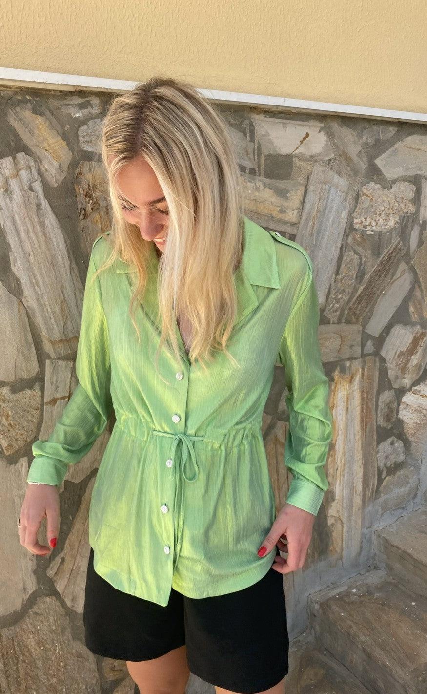 INA Copenhagen Skjorte - Malou - Metallic Green