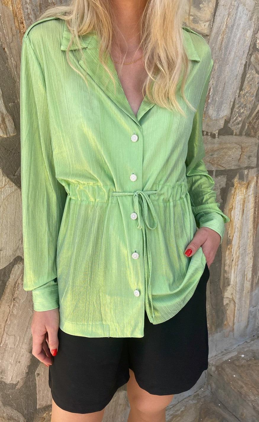 INA Copenhagen Skjorte - Malou - Metallic Green