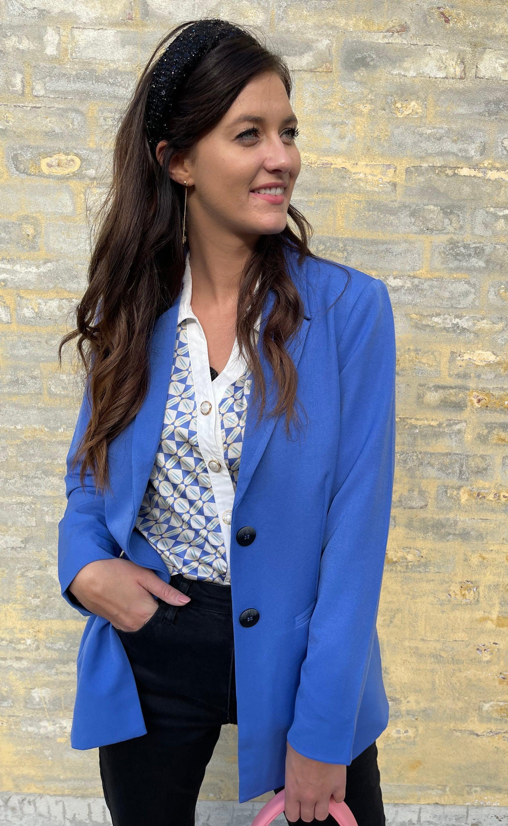 INA Copenhagen Skjorte - Nora - Graphic Blue