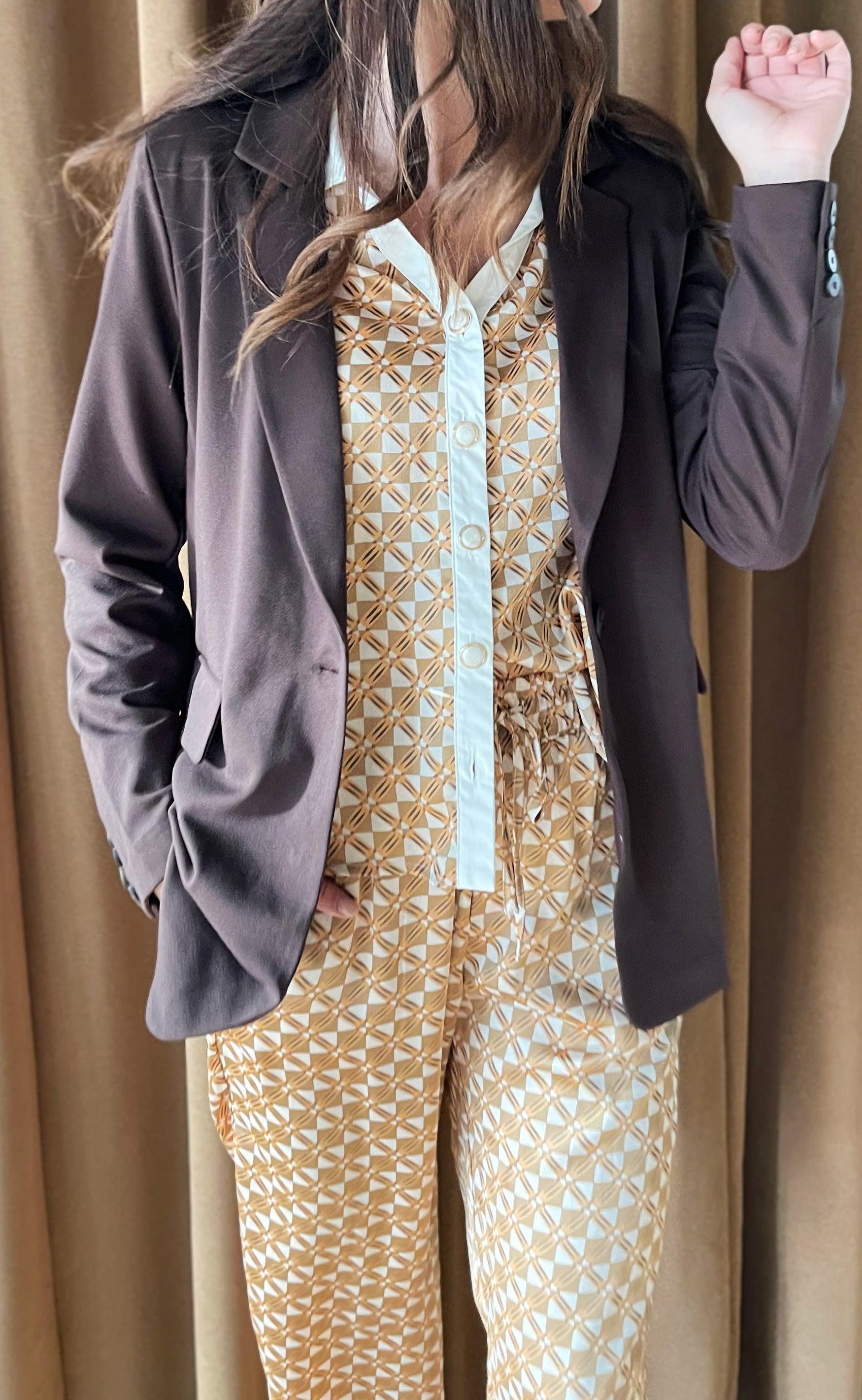 INA Copenhagen Skjorte - Nora - Graphic Brown