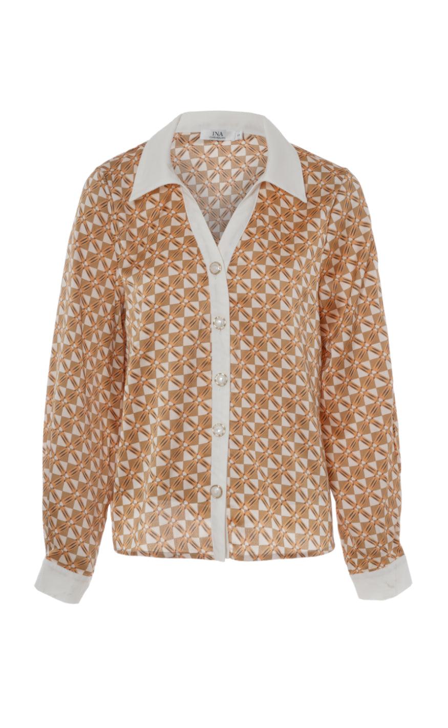 INA Copenhagen Skjorte - Nora - Graphic Brown
