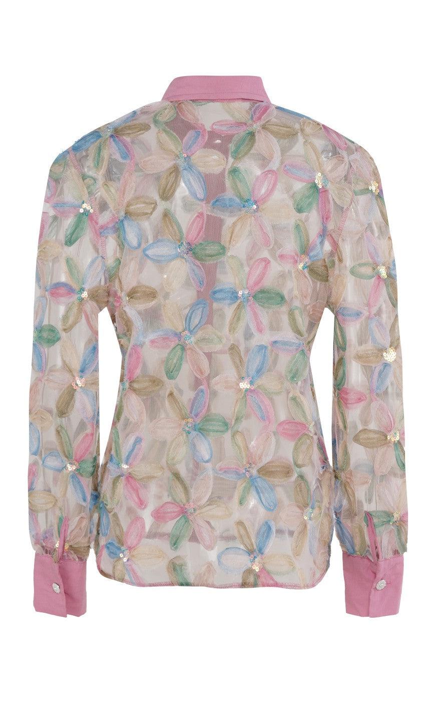 INA Copenhagen Skjorte - Pama - Pink Sequin Flower