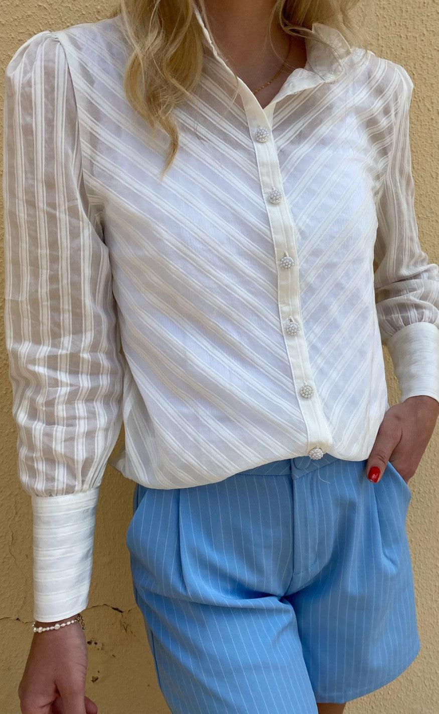 INA Copenhagen Skjorte - Sophia - White Striped
