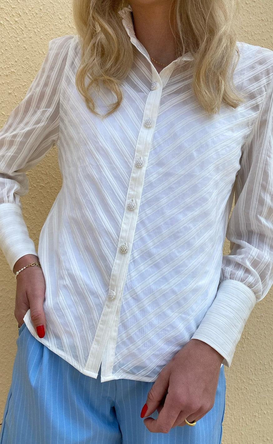 INA Copenhagen Skjorte - Sophia - White Striped