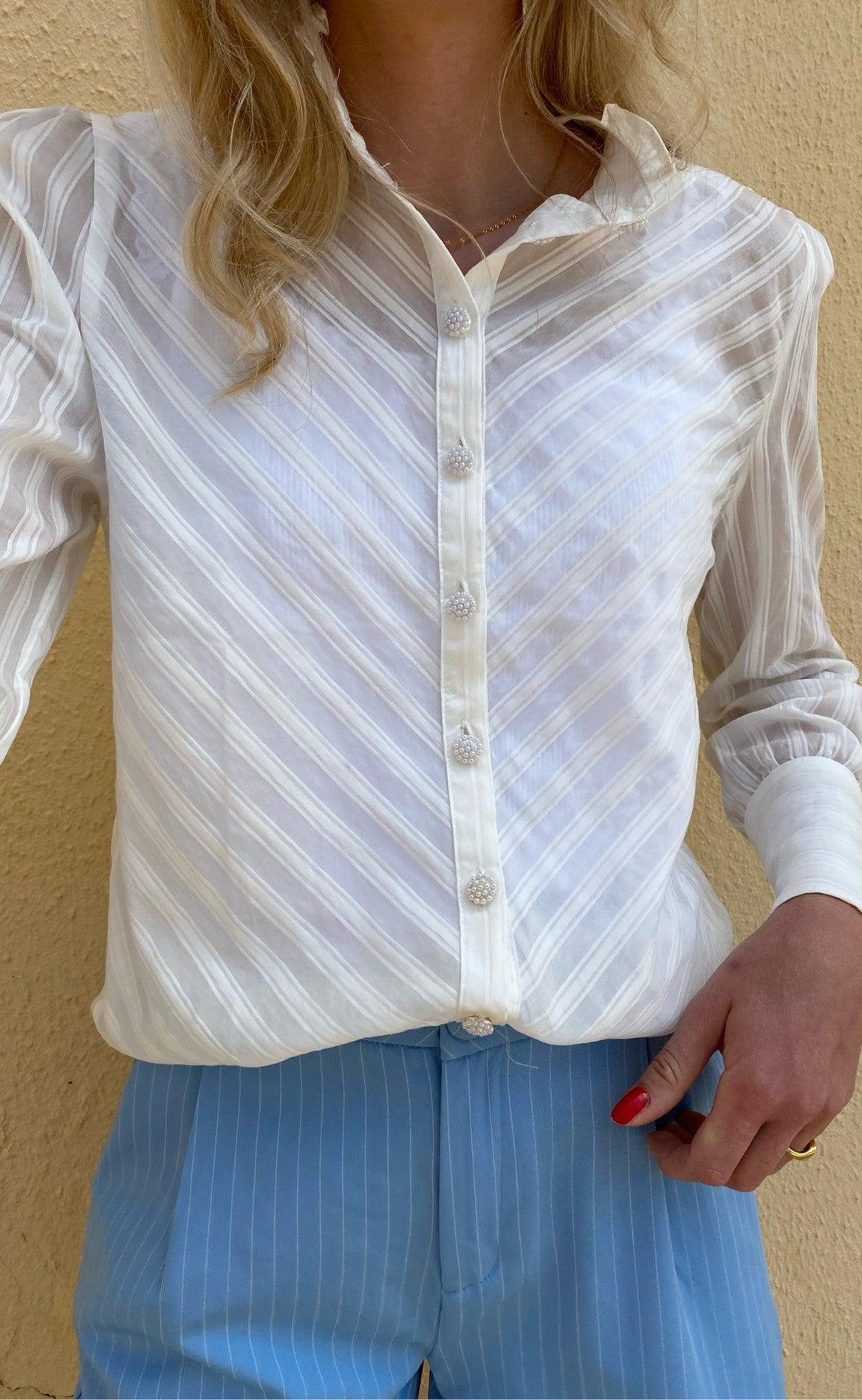 INA Copenhagen Skjorte - Sophia - White Striped