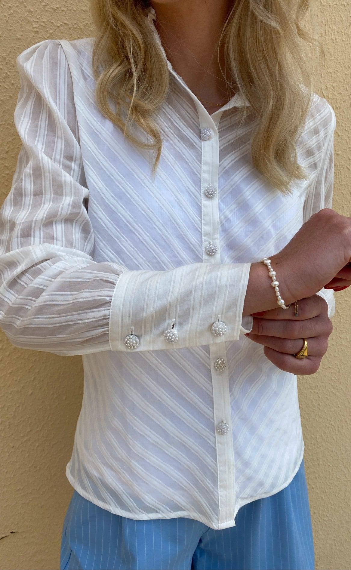 INA Copenhagen Skjorte - Sophia - White Striped