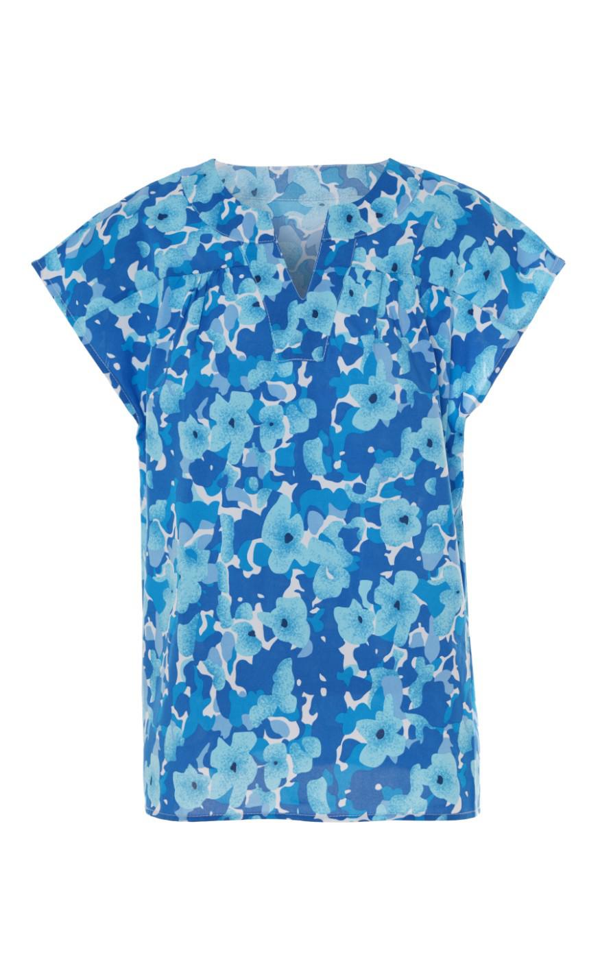 INA Copenhagen Top - Amelia - Blue Flower