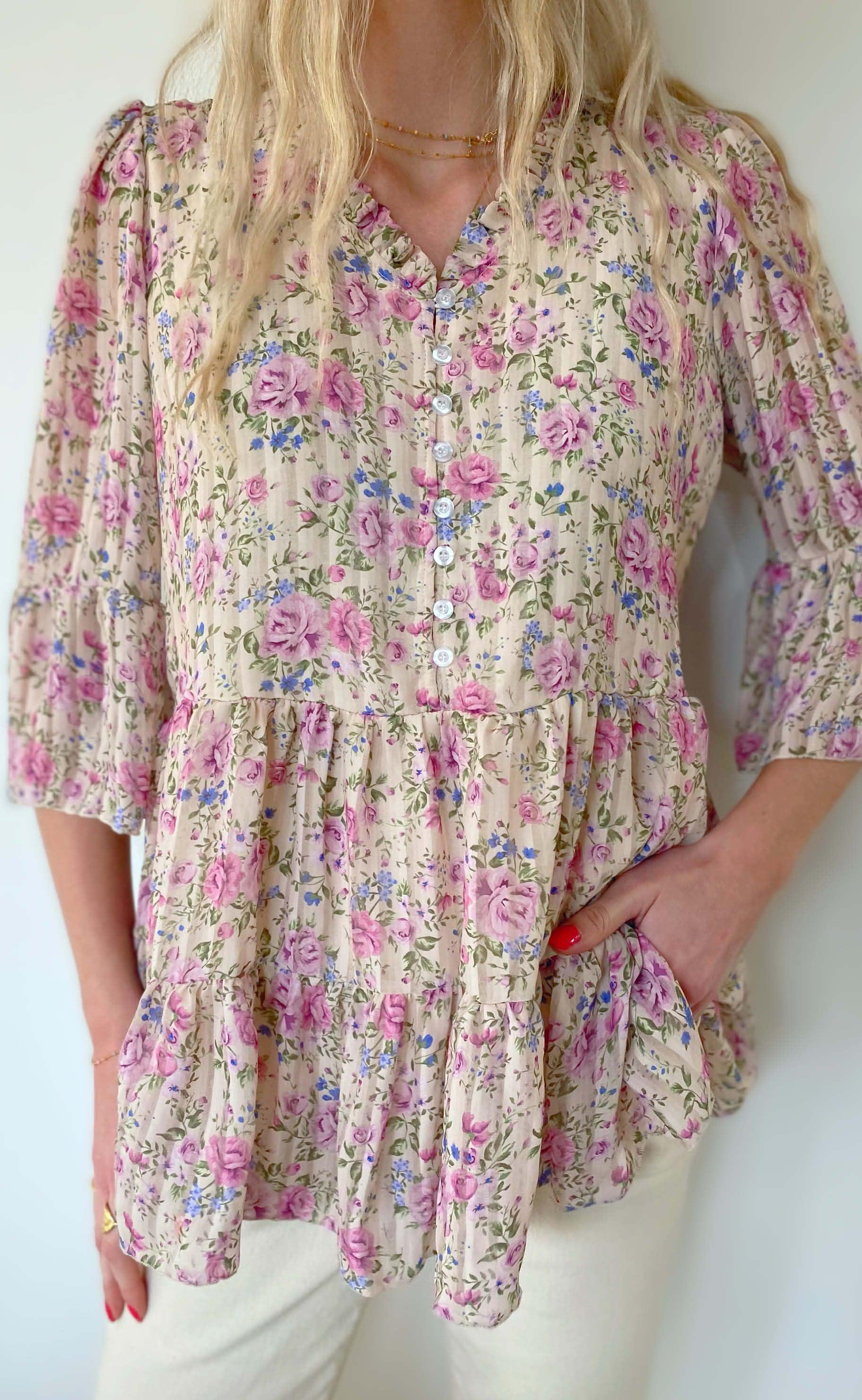 INA Copenhagen Top - Isabella - Rose Flower