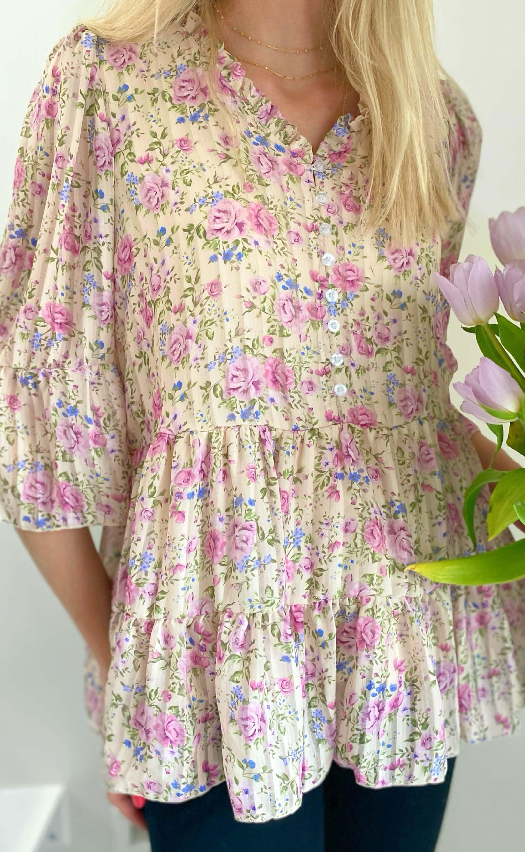 INA Copenhagen Top - Isabella - Rose Flower