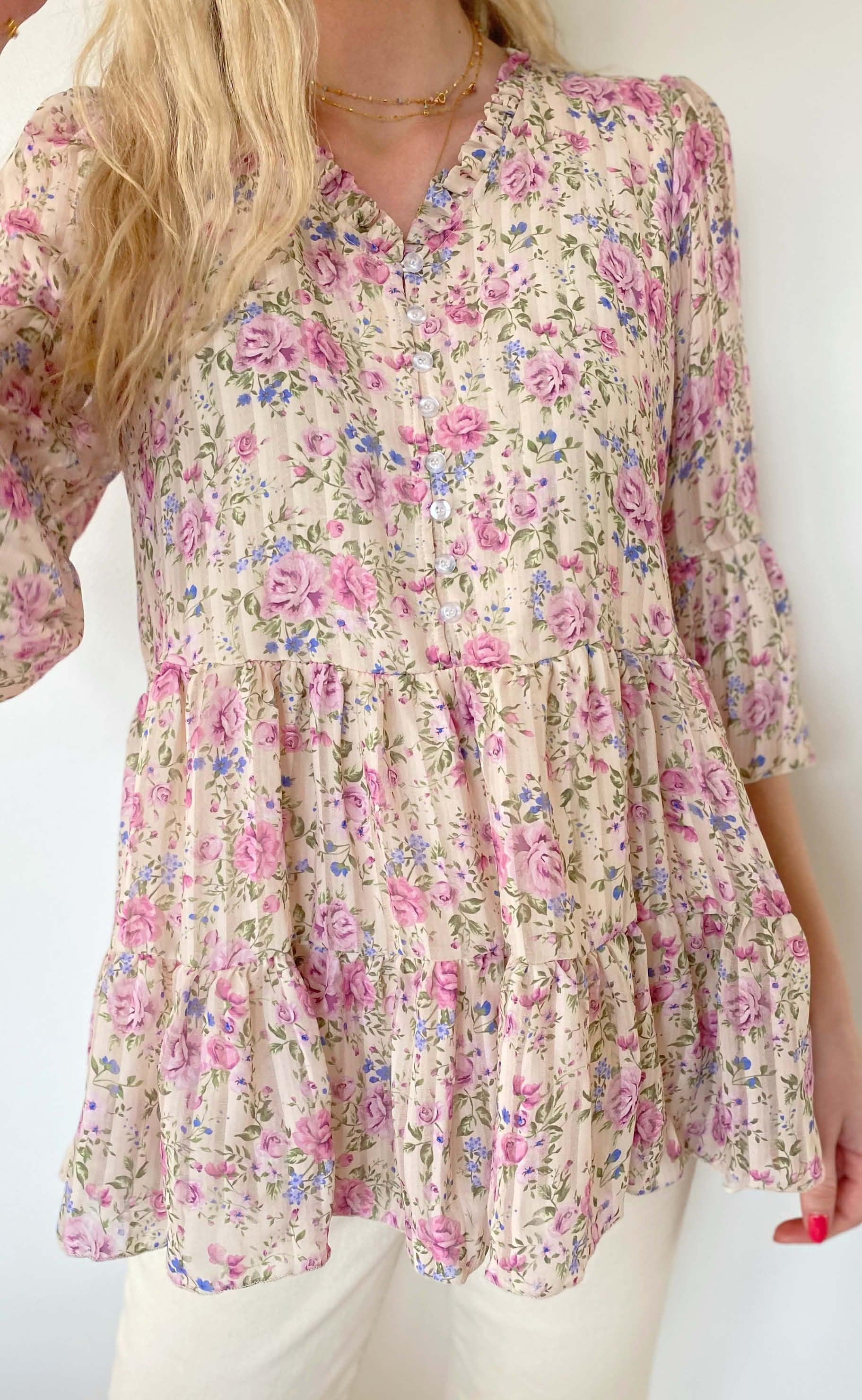 INA Copenhagen Top - Isabella - Rose Flower