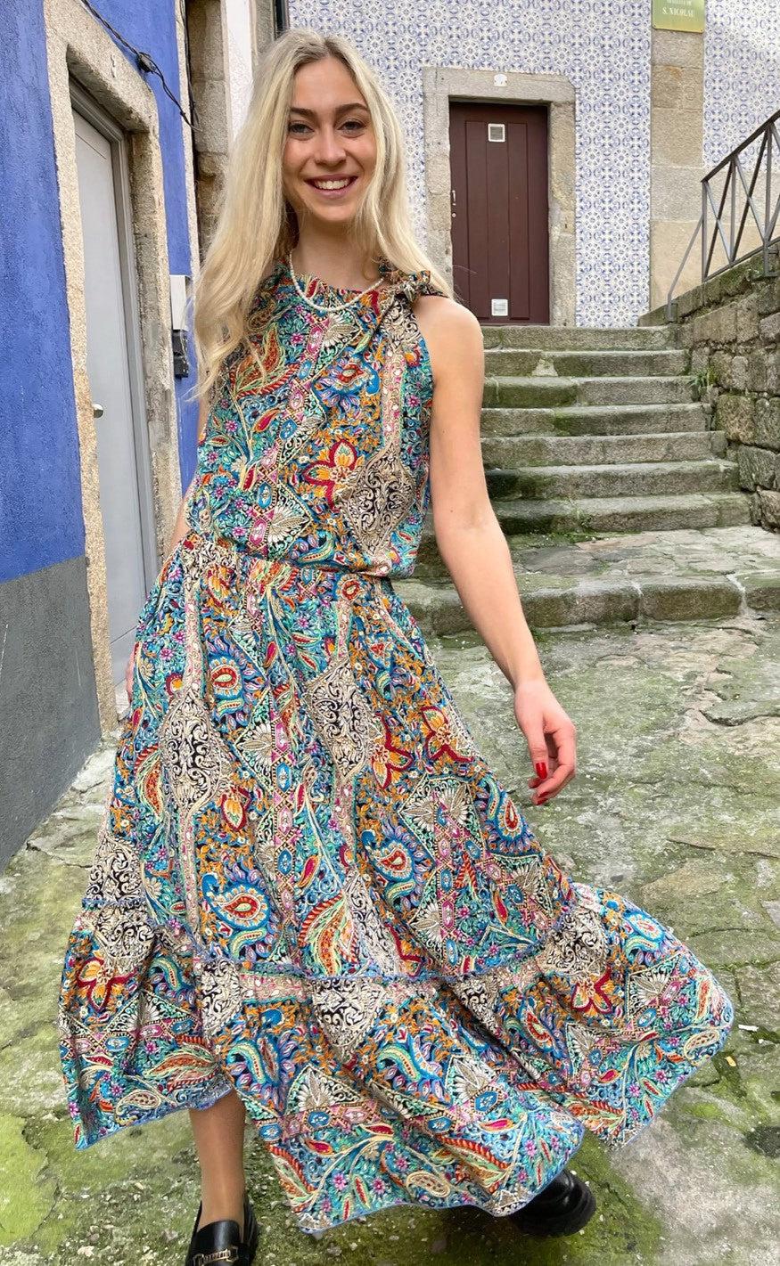 INA Copenhagen Top - Karo - Mixed Paisley