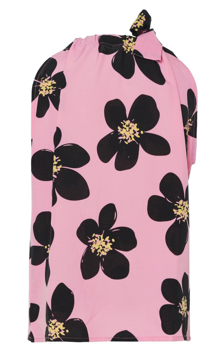 INA Copenhagen Top - Karo - Pink Black Flower