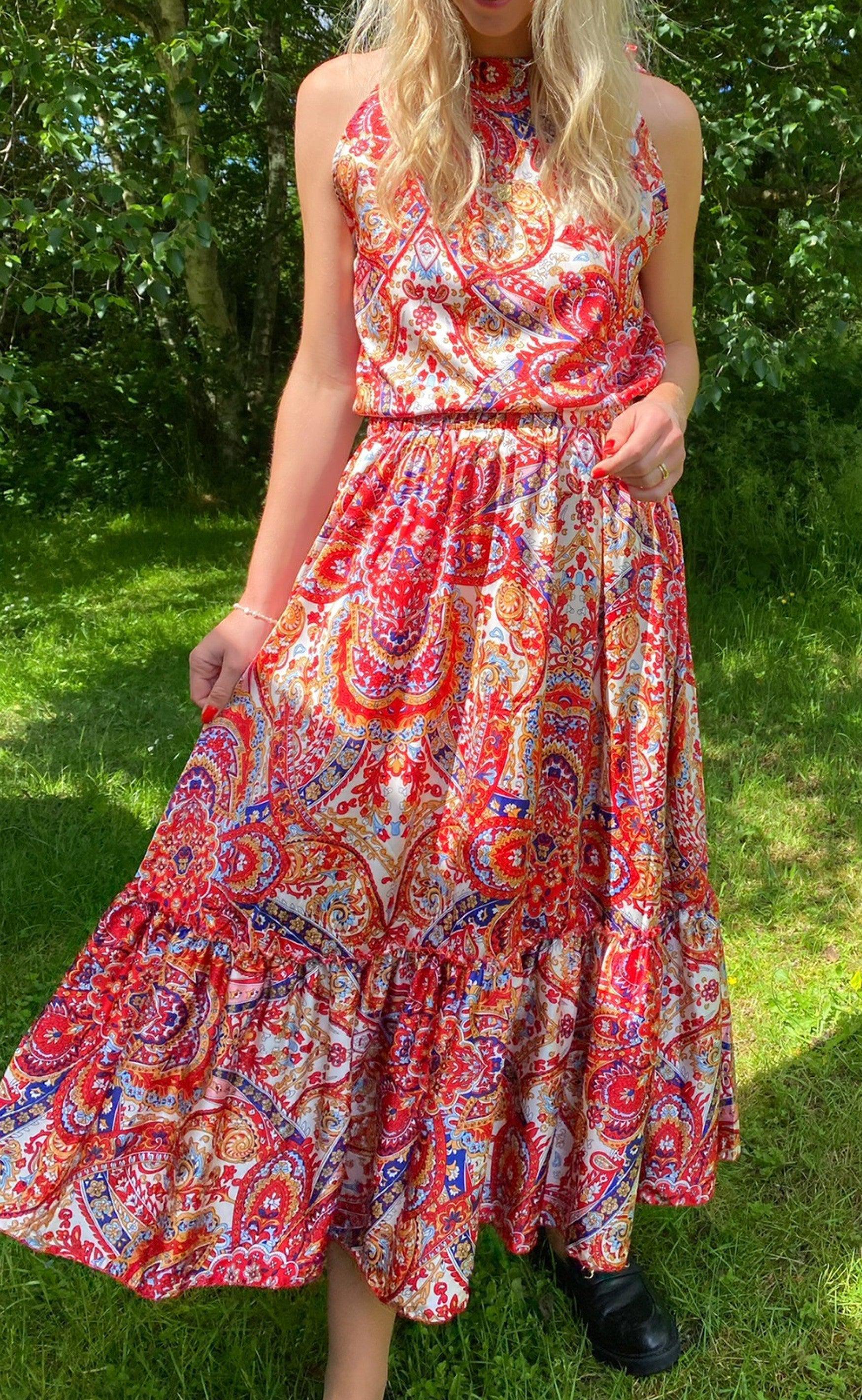 INA Copenhagen Top - Karo - Red Paisley