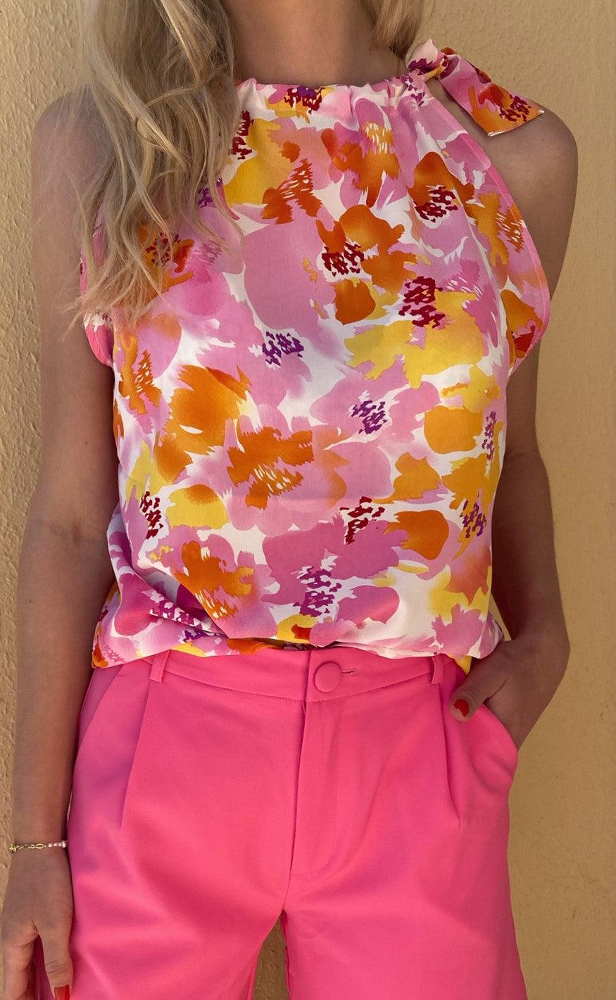 INA Copenhagen Top - Karo - Tropical Flowers