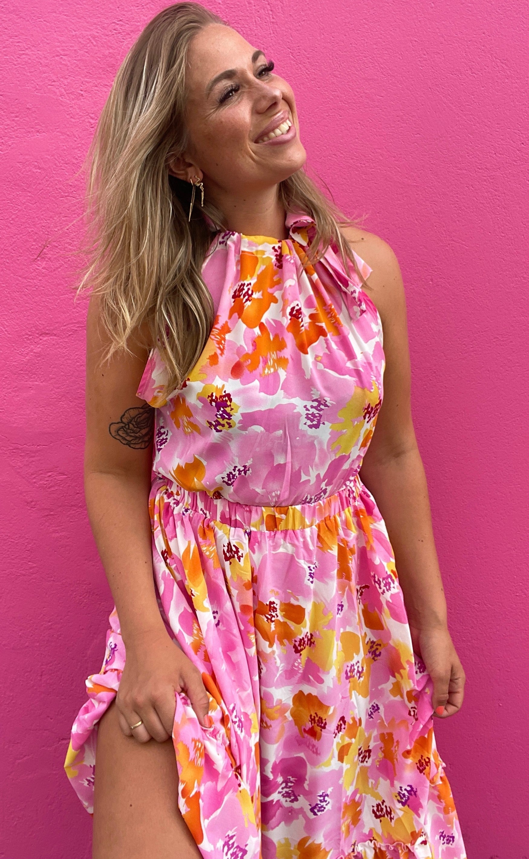 INA Copenhagen Top - Karo - Tropical Flowers