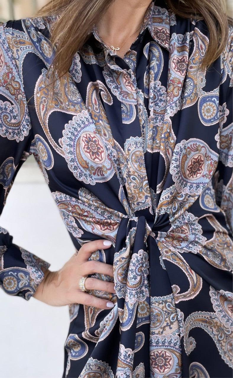 Karmamia Copenhagen Kjole - Mila - Blue Grand Paisley