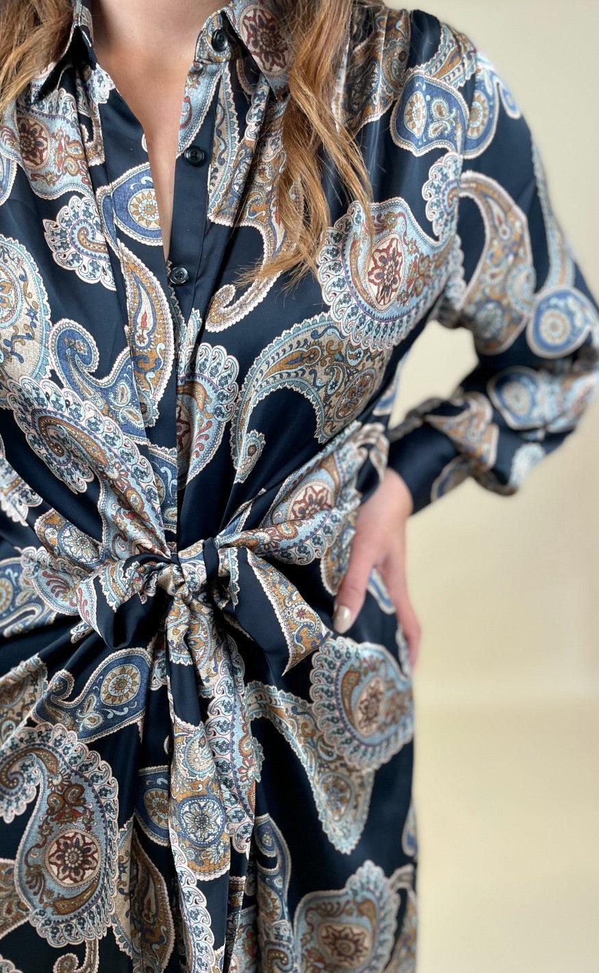 Karmamia Copenhagen Kjole - Mila - Blue Grand Paisley