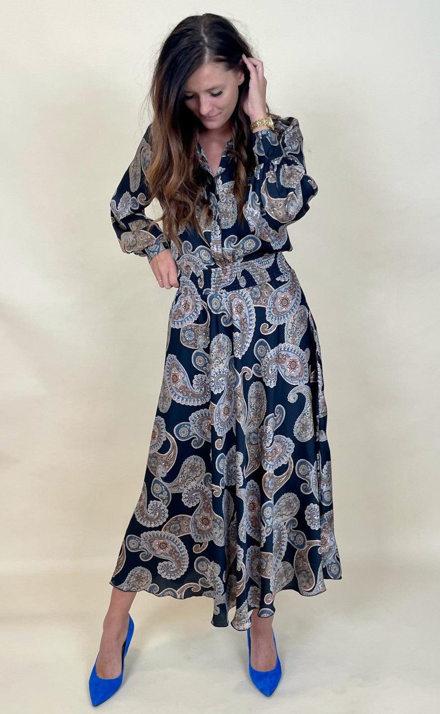 Karmamia Copenhagen Nederdel - Savannah - Blue Grand Paisley