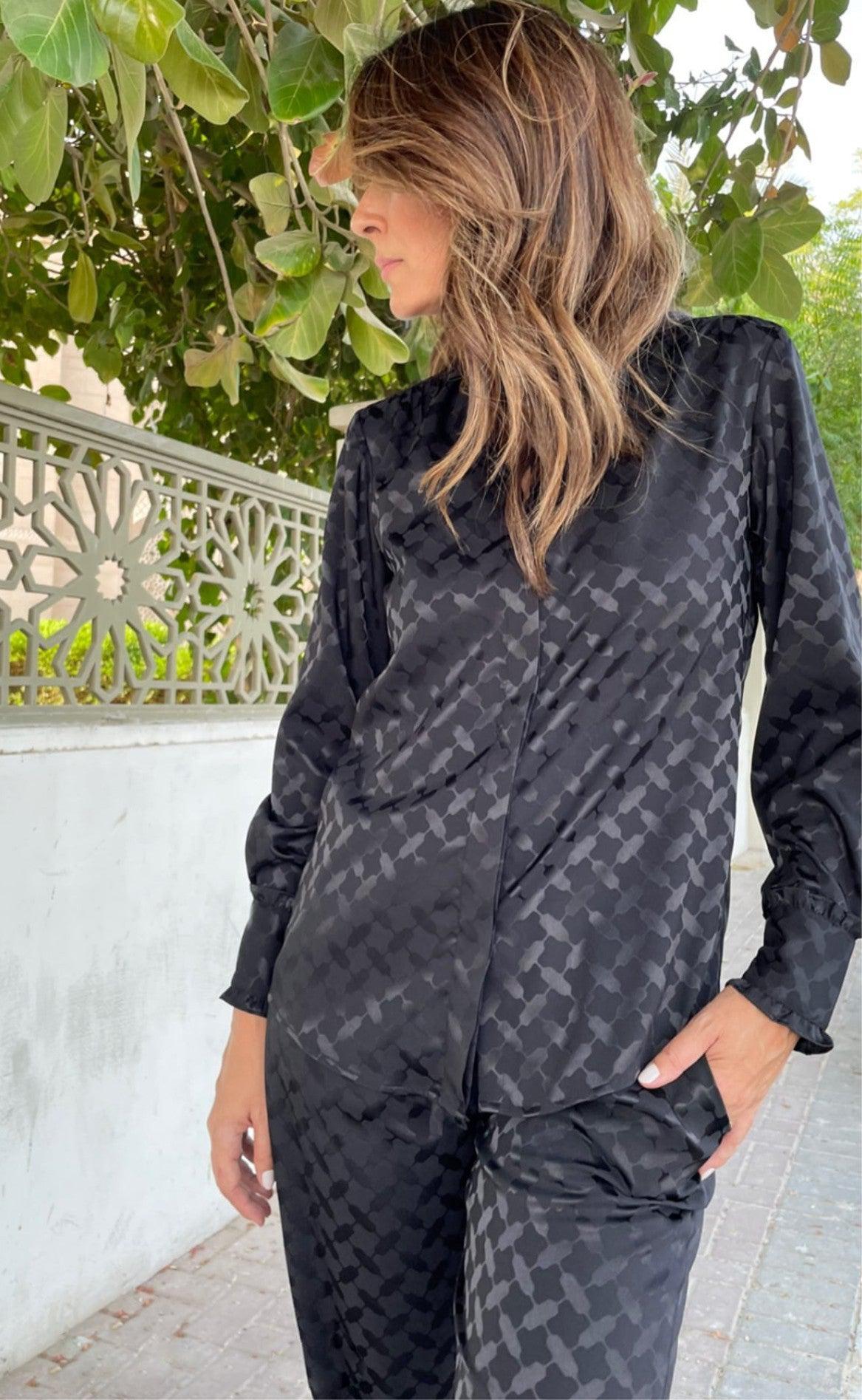 Karmamia Copenhagen Skjorte - Trinity - Black Keffiyeh Jacquard