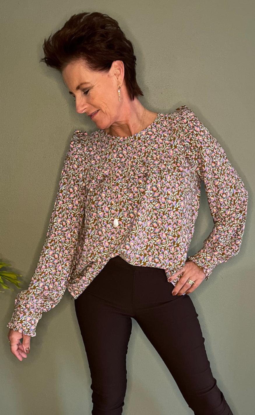 Liberte Bluse - Heather - Pink Brown Flower