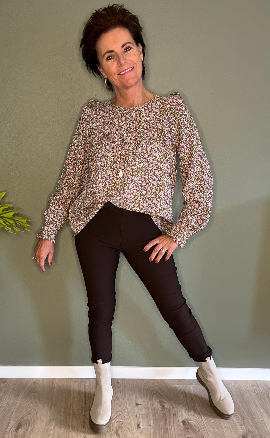 Liberte Bluse - Heather - Pink Brown Flower