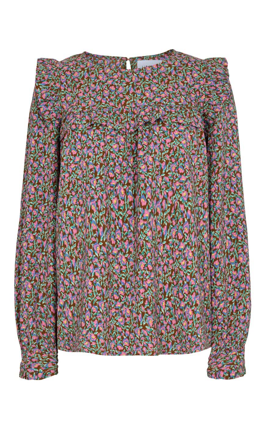 Liberte Bluse - Heather - Pink Brown Flower