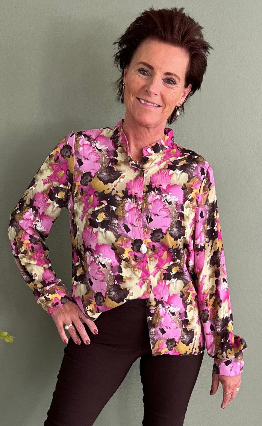 Liberte Bluse - Maggie - Pink Choco Print
