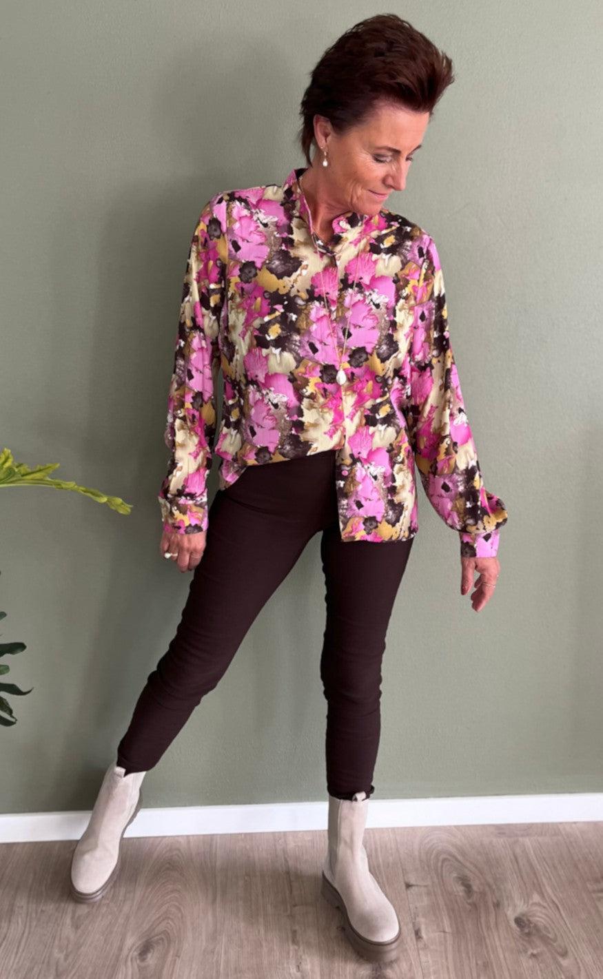 Liberte Bluse - Maggie - Pink Choco Print
