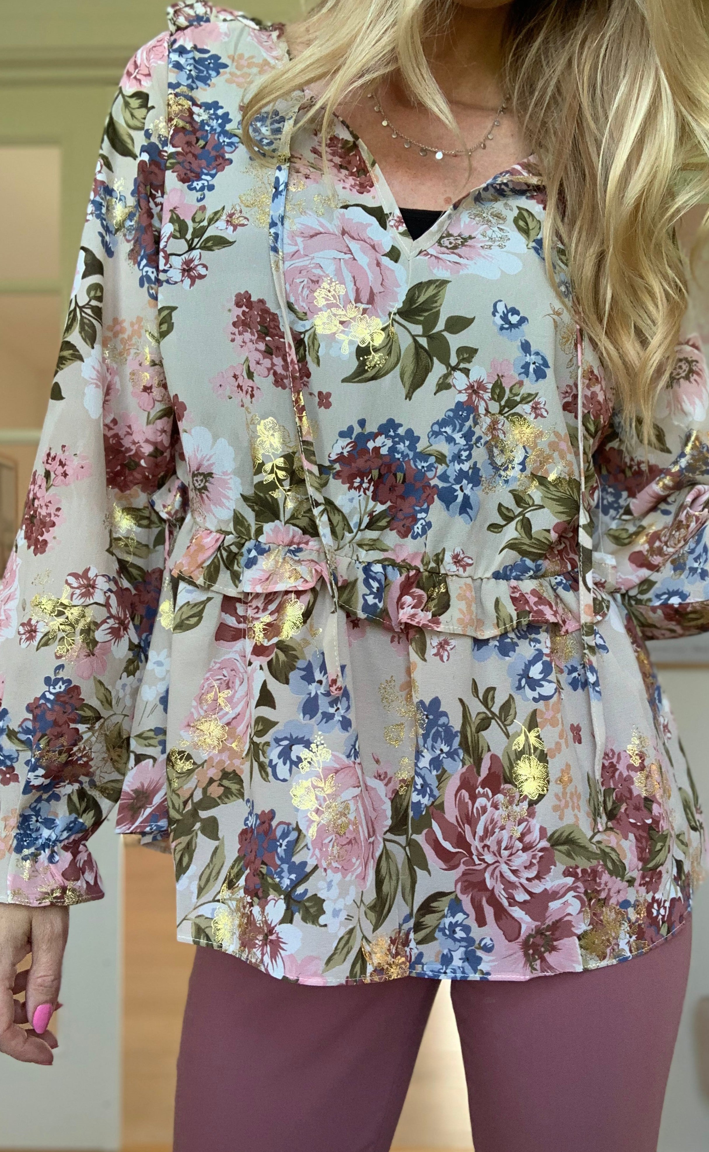 Liberte Bluse - Martina - Sand Flower