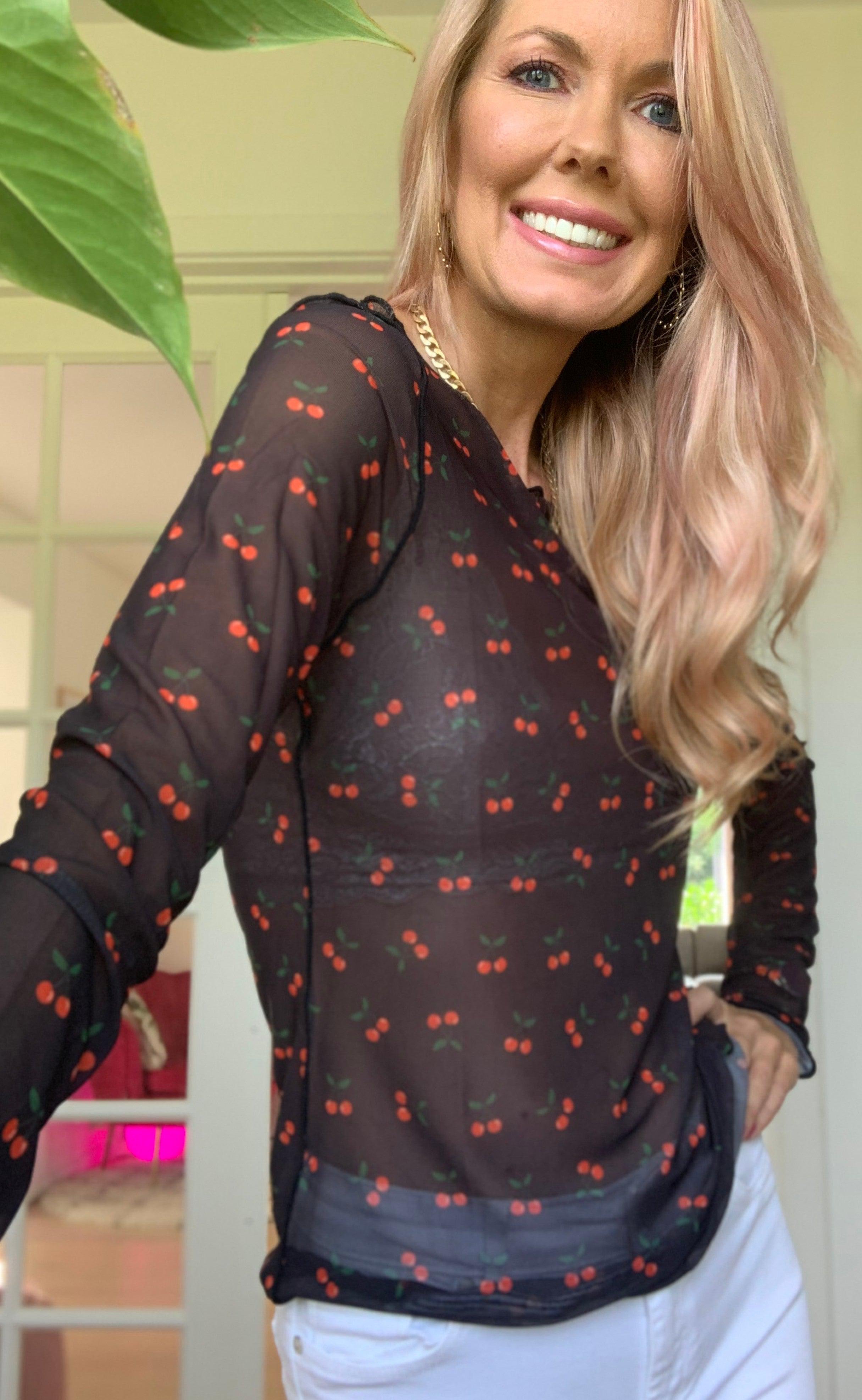 Liberte Bluse - Mesh - Black Cherry