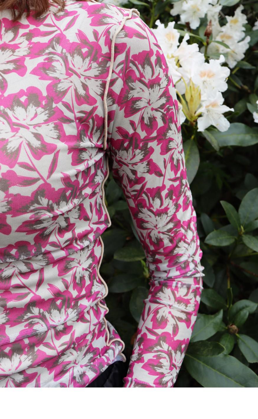 Liberte Bluse - Mesh - Brushy Flowers