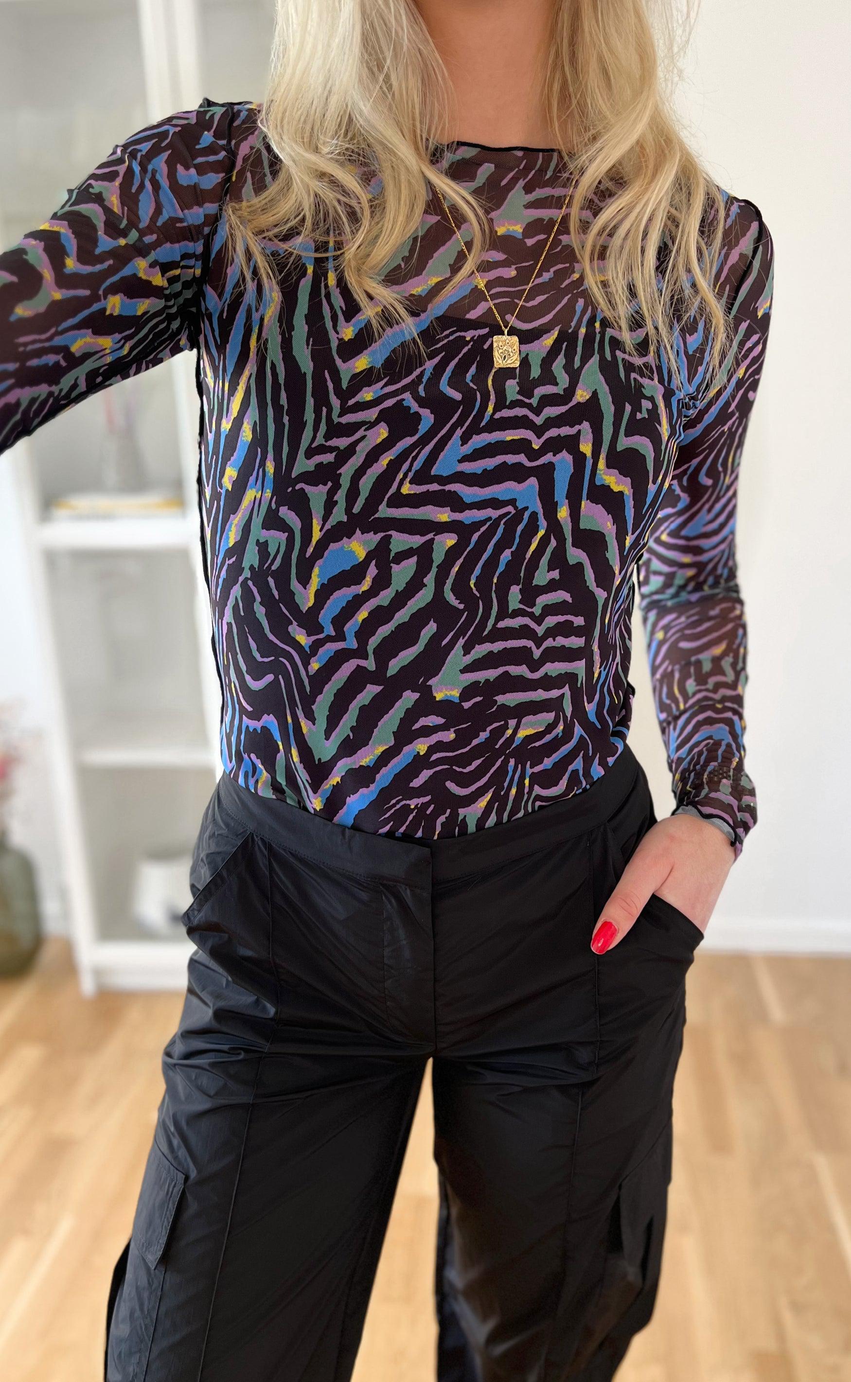 Liberte Bluse - Mesh - Colorful Zebra